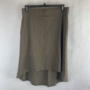 Toad & Co Womens Skirt Large Brown A-Line Pull-On Stretch Active Outdoor Hi Low